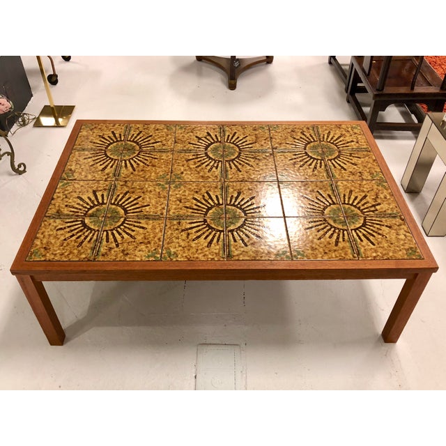 Mid Century Danish Modern Teak Tile Top Coffee Table Chairish