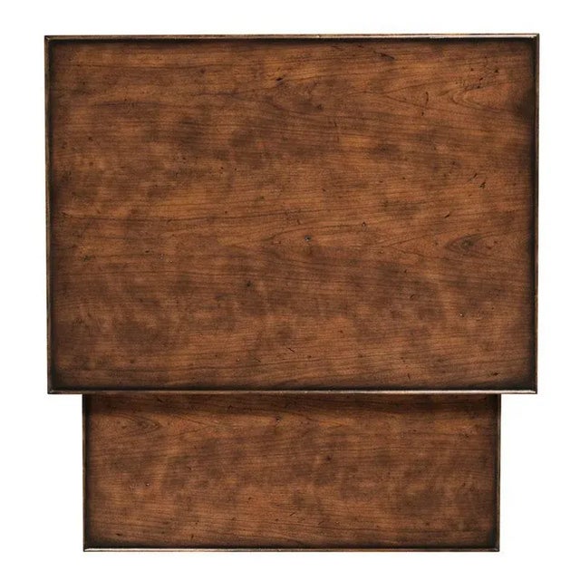 A galleried rectangular top is placed over four square corner posts adorned with delicate molded details. The smaller...