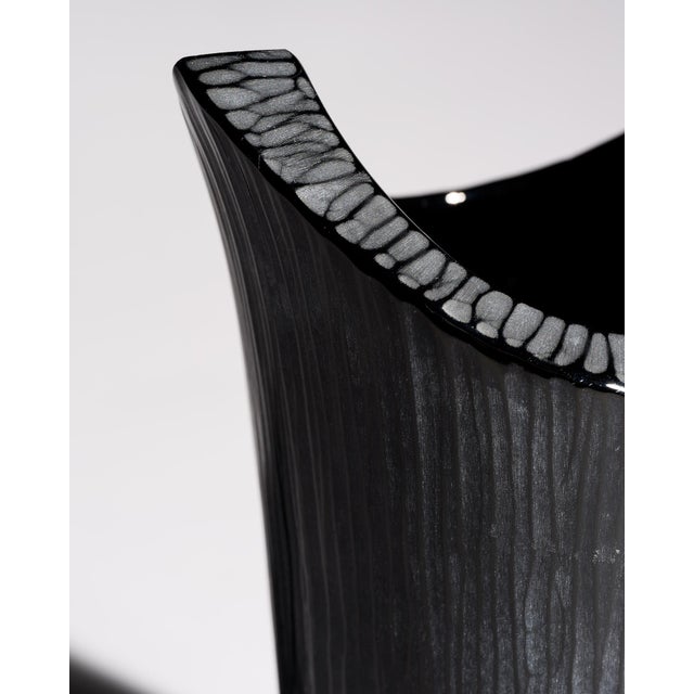 Glass Black Textured Art Glass Vase by Claus Josef Riedel for Riedel, Austria, 1980s For Sale - Image 7 of 10