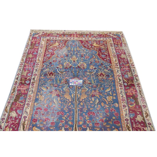 Late 18th Century Antique Persian Tehran Rug 4'9'' x 7'2'' For Sale - Image 4 of 12