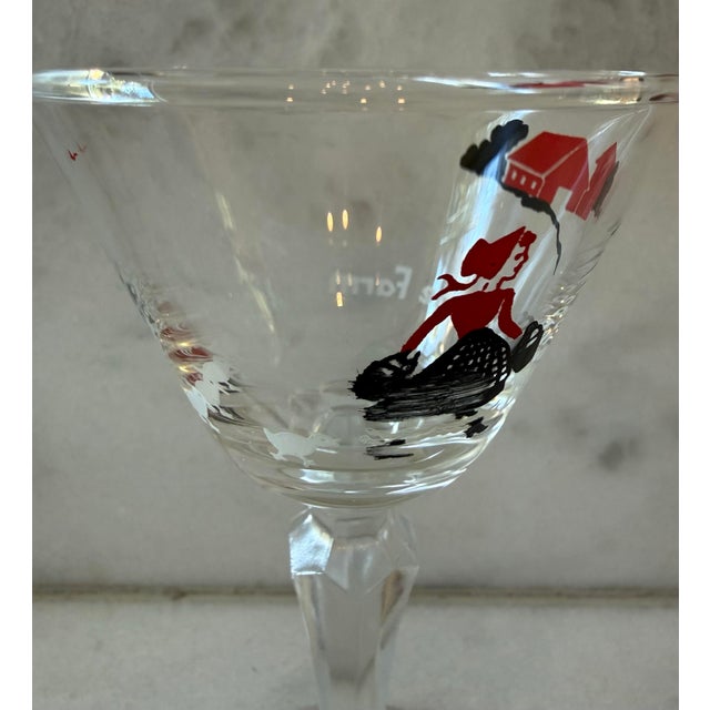 Mid 20th Century Down on the Farm Cordial Glasses by Libbey - Set of 4 For Sale In Austin - Image 6 of 10