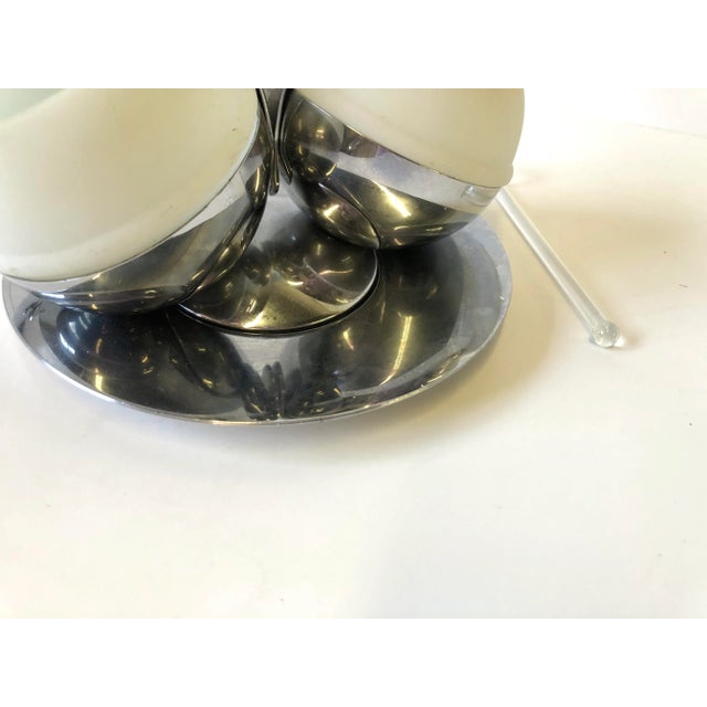 Metal Art Deco Chrome and Glass Serving Piece by Chase - Set of 4 For Sale - Image 7 of 9