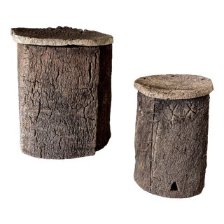 Antique Artisan Made Cork Side Tables, Portugal, 1890s, Set of 2 For Sale