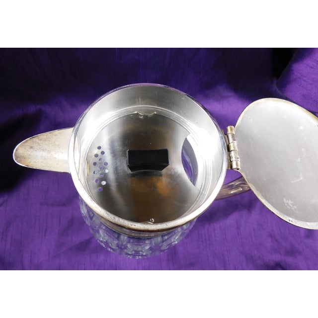 1940s Large Crystal Wine Decanter With Ice Insert For Sale - Image 9 of 9