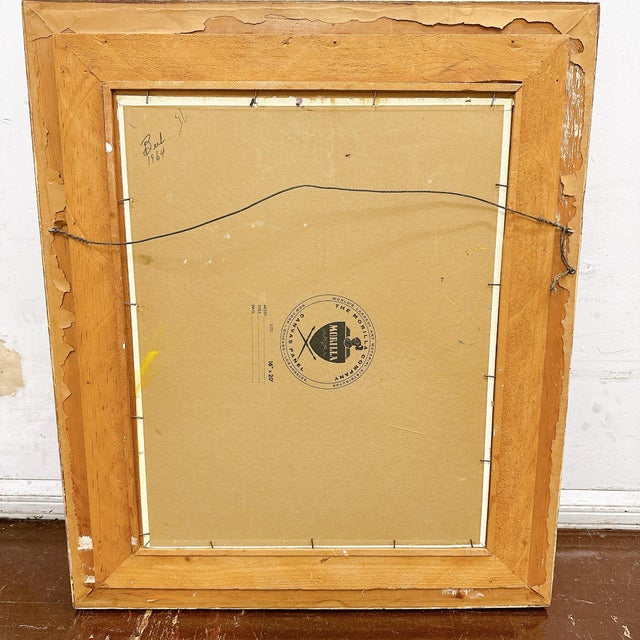 Mid-Century Modern Vintage Still Life of Flowers 1960s Mid Century Impressionist Art Professionally Framed Oil Painting 27.5” X 23” Signed Bert 1964 For Sale - Image 3 of 10