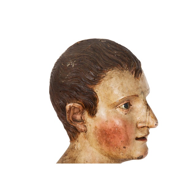18th Century Italian Polychromed Nearly Life-Size Santos Sculpture For Sale - Image 9 of 18