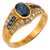 Vintage Sapphire Diamond 18k Yellow Gold Ring, Size 5.25 For Sale