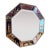 Octagon Silver Swiss-Dot Wall Mirror With Bevelled Glass For Sale