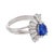 1950s Mid Century 1.50 Carat Sapphire Diamond Platinum Ballerina Ring, Size 6 For Sale - Image 5 of 5