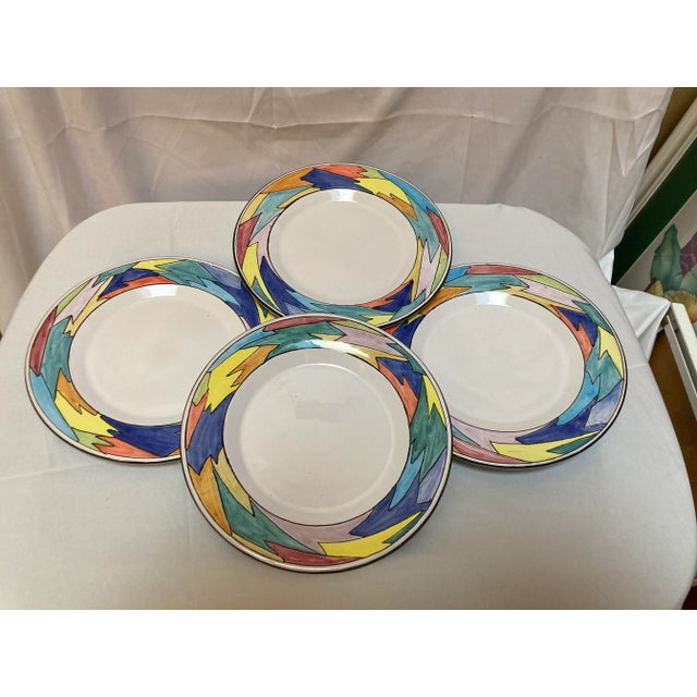 Vintage Italian l'Antica DI DeZutq Italian Pottery Plates- Set of 4 For Sale - Image 4 of 4