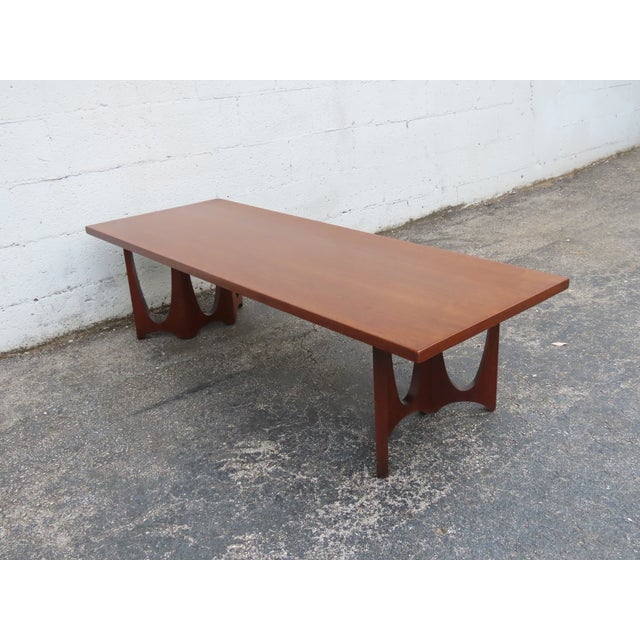 Brown Broyhill Brasilia Mid Century Modern Long Low Coffee Table 6241 For Sale - Image 8 of 16