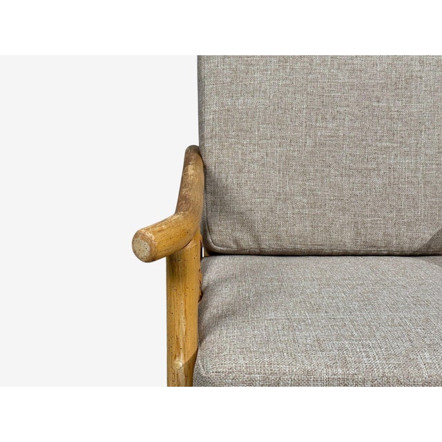 Wood Ficks Reed, Lounge Chairs, Bamboo, Cane, Beige Tweed, Usa, 1950s For Sale - Image 7 of 15