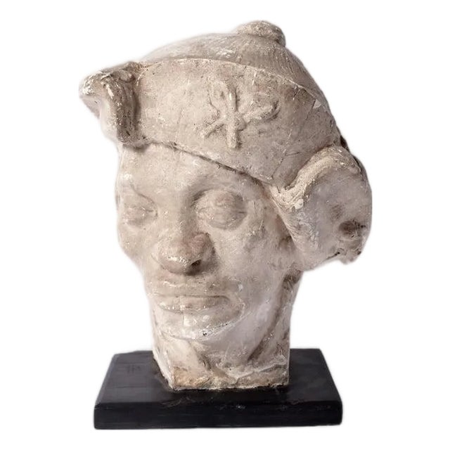 Plaster Head Sculpture, 1910s For Sale