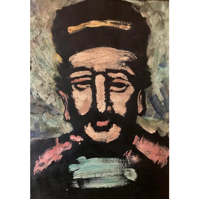 Antique French oil painting a Portrait of a Judge painted on a black panel circa 1915 unsigned attributed too or manner of...