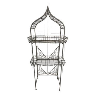 Vintage Mid Century Era 1940s Baby Blue French Etagere For Sale