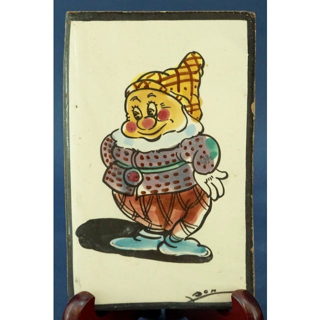Majolica Tiles with Snow White and the Dwarfs by Leonello Donnini, 1920s, Set of 4 For Sale - Image 9 of 18