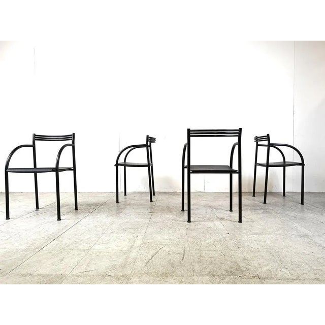 Spanish Francesca Armchairs attributed to Philippe Starck for Baleri Italia, 1982, Set of 4 For Sale - Image 6 of 10