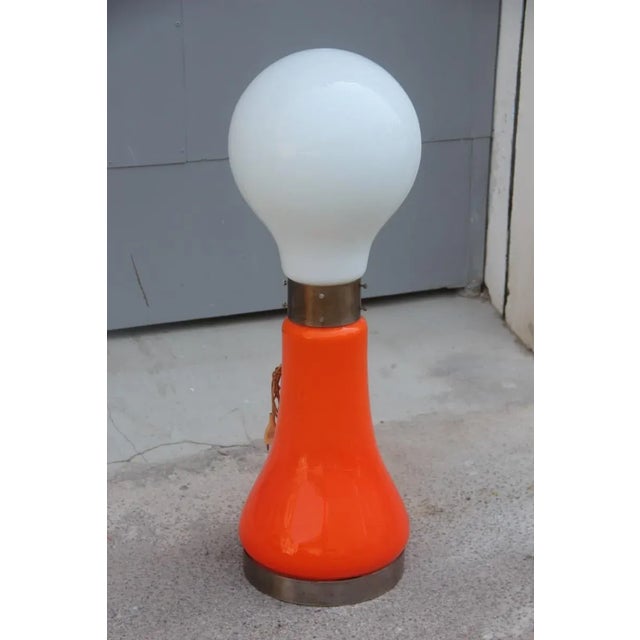 Orange & White Floor Lamp, 1960s For Sale - Image 6 of 7