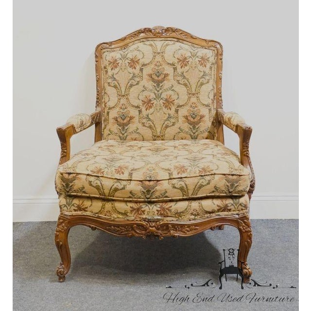 High End Louis XV French Provincial Accent Bergere Arm Chair For Sale - Image 9 of 18