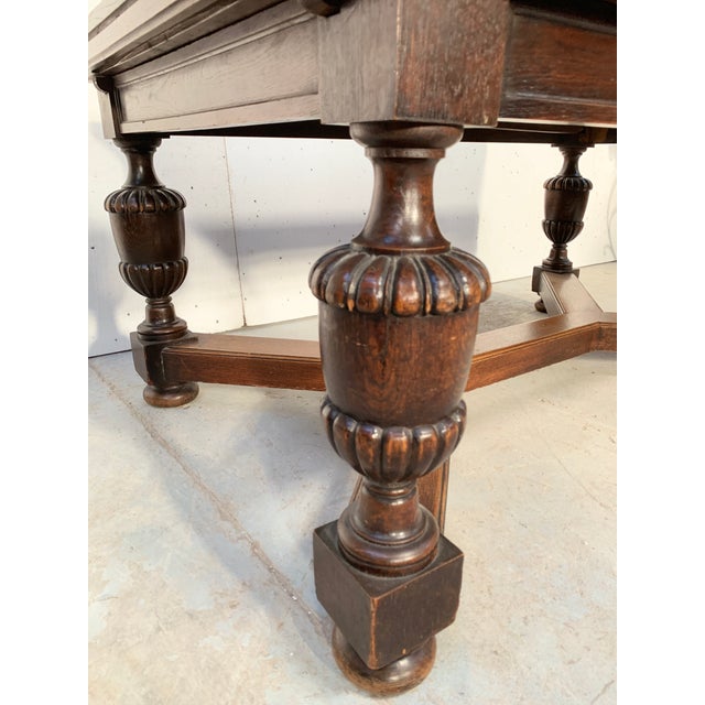Renaissance-Style Oak Dining Table, 20th Century For Sale - Image 6 of 12