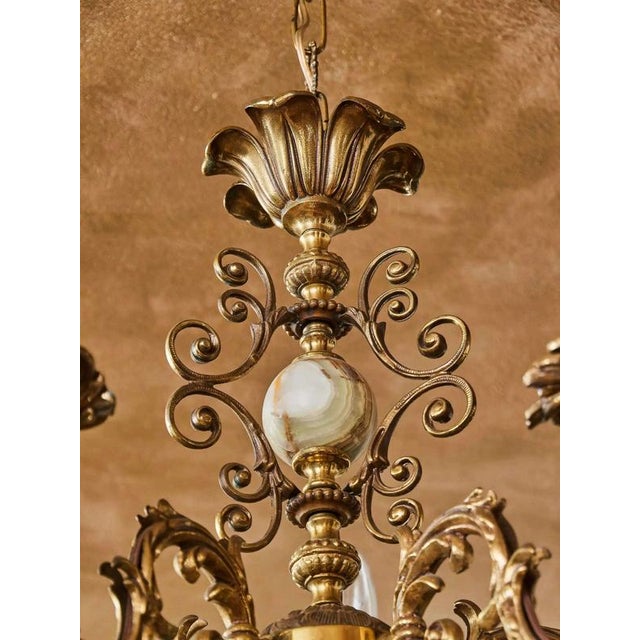 2000 - 2009 Chandelier in Brass with Onyx For Sale - Image 5 of 10