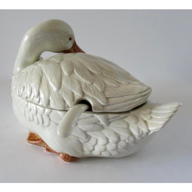 1970 Vintage Fitz and Floyd French Country Lidded Swan Soup Tureen