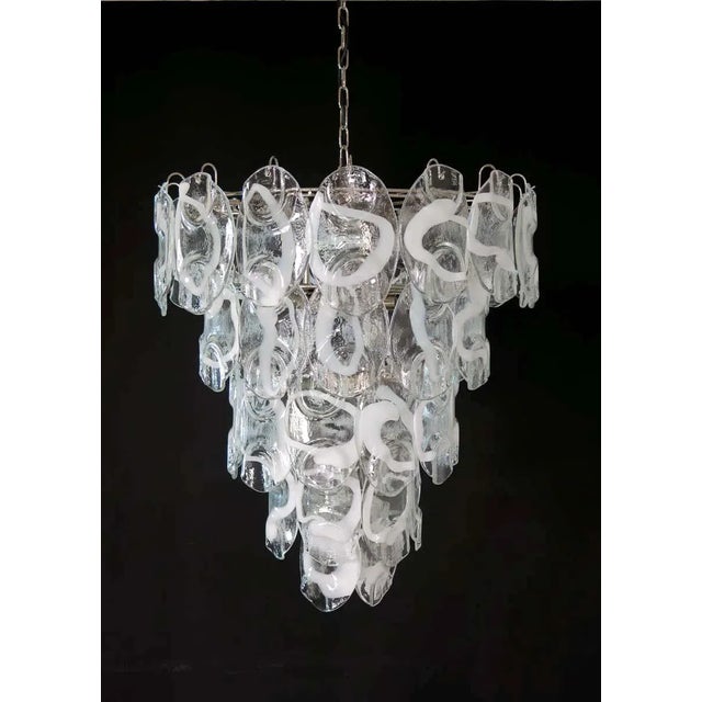 Large Vintage Italian Murano Chandelier Lamp by Vistosi with Glasses, 1990s For Sale - Image 12 of 12