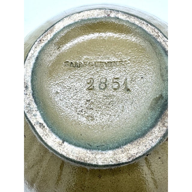 Brown Antique Sarreuguemines French Art Nouveau Pottery Vase - Hand Painted Gold Gild Floral Design For Sale - Image 8 of 9