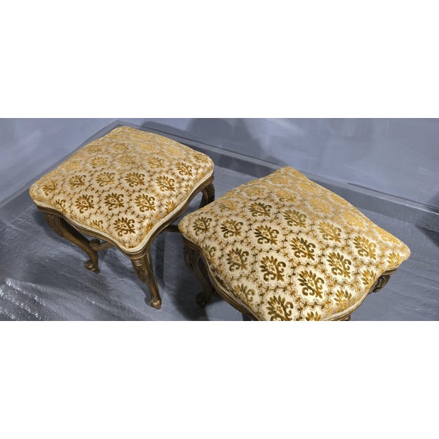 Gold French Gilt Stools, 1880, Set of 2 For Sale - Image 8 of 9