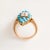 Mid 20th Century Vintage 18k Rose Gold Turquoise and Pearl Navette Ring, Size 8 For Sale - Image 5 of 6