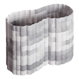 Stripes B3 Decorative Vase in Honed Striato Olimpico Marble by Bufalini Marmi For Sale