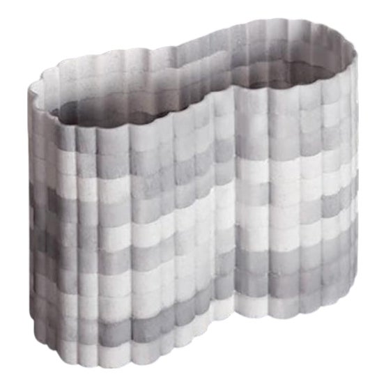 Stripes B3 Decorative Vase in Honed Striato Olimpico Marble by Bufalini Marmi For Sale