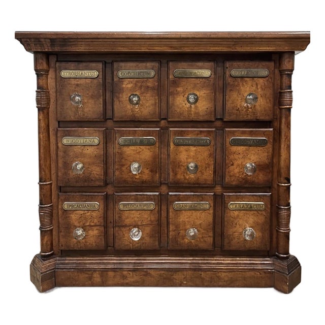 1970s Pulaski Apothecary Collection Cambridge (3) Drawer Dresser, Attributed For Sale