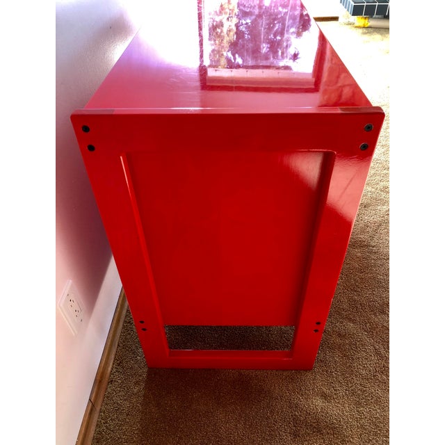 Modern 1970s Red Six Drawer Modern Dresser For Sale - Image 3 of 11