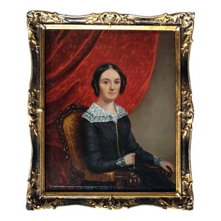 Biedermeier Artist, Portrait of a Young Lady Seated, Oil on Canvas, 1840, Framed For Sale