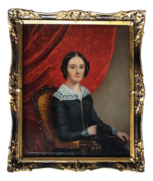 Biedermeier Artist, Portrait of a Young Lady Seated, Oil on Canvas, 1840, Framed