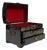 20th Century Chinese Black Lacquered Box with Brass Mounts For Sale