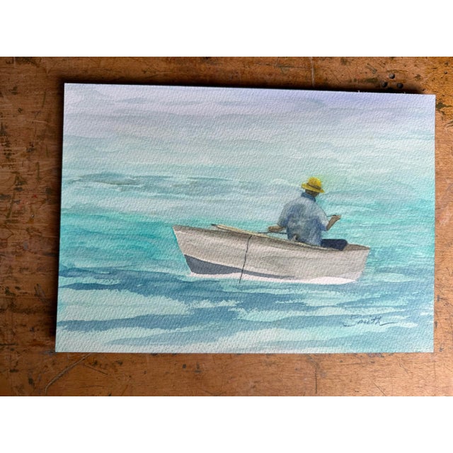 From my own reference. A fisherman in Bonaire. I couldn't resist photographing and painting this scene. Signed and ready...