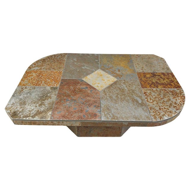 Brutalist Slate Stone Coffee Table, 1980s For Sale - Image 11 of 11