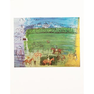 1970 After Raoul Dufy "The Deauville Racecourse", Full-Color Parisian Print For Sale