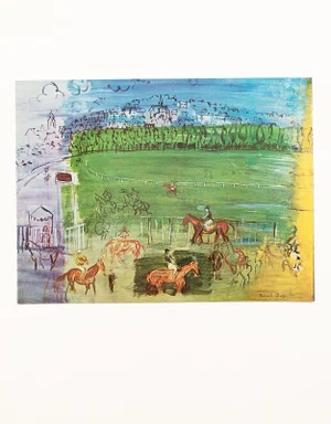 1970 After Raoul Dufy "The Deauville Racecourse", Full-Color Parisian Print