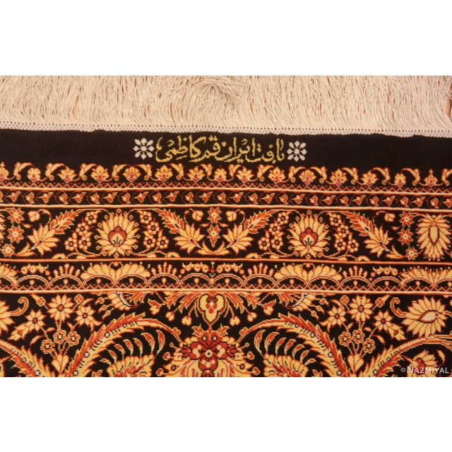 Nazmiyal Collection 1950s Fine Traditional Vintage Persian Silk Qum Luxury Rug For Sale In New York - Image 6 of 8