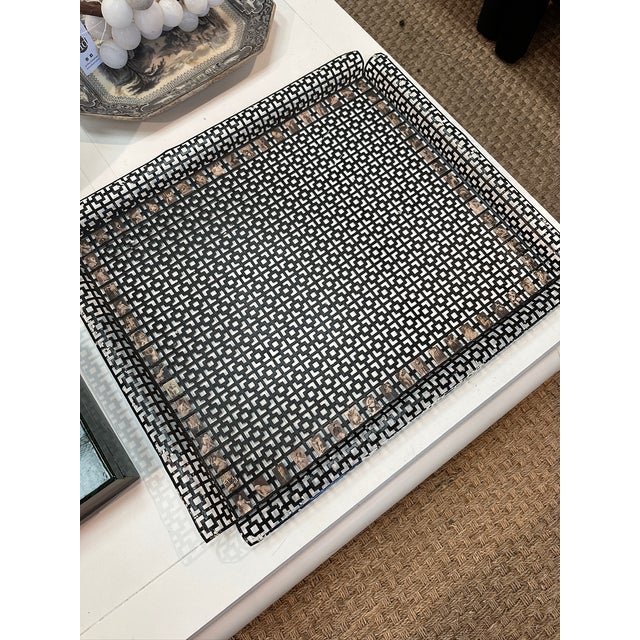 Mid 20th Century Perforated Metal Tray in the Style of Mathieu Matégot For Sale - Image 11 of 11