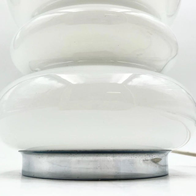 Large Murano Handmade Glass Table Lamp with Ice Crystal Effect, 1960s For Sale - Image 7 of 11