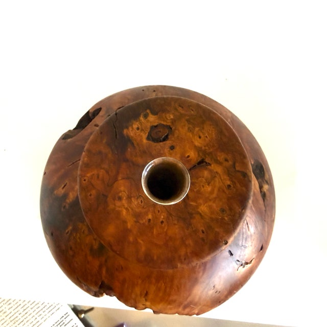 Wood Burled Wood Organic Art Object Large 12"-Signed Bruce Bernson ’80 Renowned Woodturner (1950–2014) For Sale - Image 7 of 8