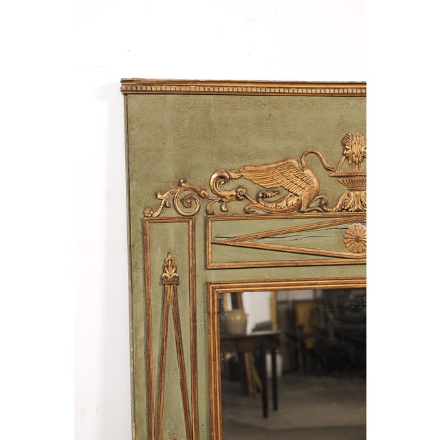 Wood Large 19th C. Trumeau Mirror With Swan Motif For Sale - Image 7 of 16
