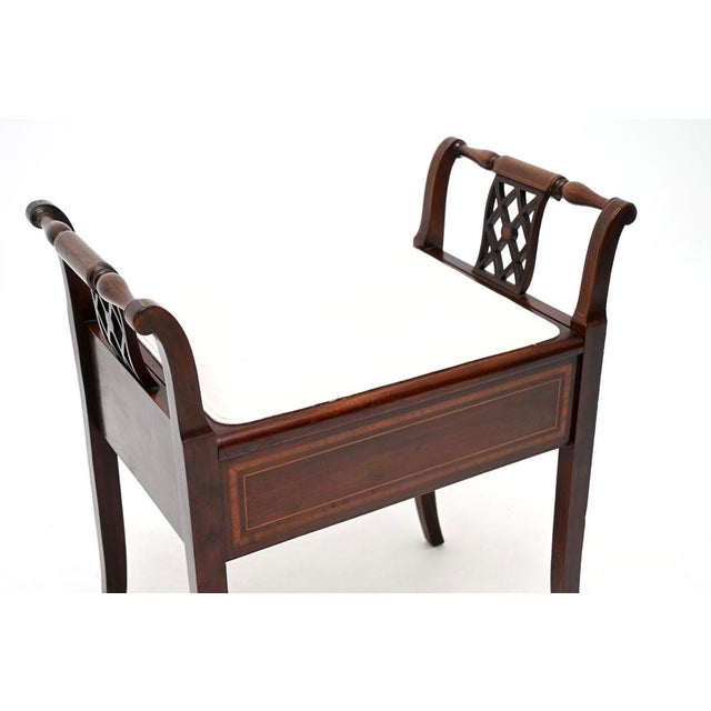 Wood Antique Edwardian Piano Stool, 1900 For Sale - Image 7 of 11