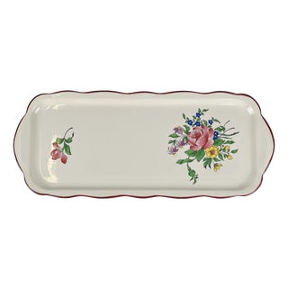 Réverbère Cake Plate with Pink Pattern from KG Lunéville, 1980s For Sale