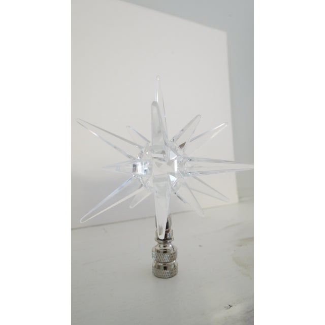 Plastic Lucite Starburst Lamp Finials, Mid Century Modern, Retro Style, a Pair by C. Damien Fox For Sale - Image 7 of 7