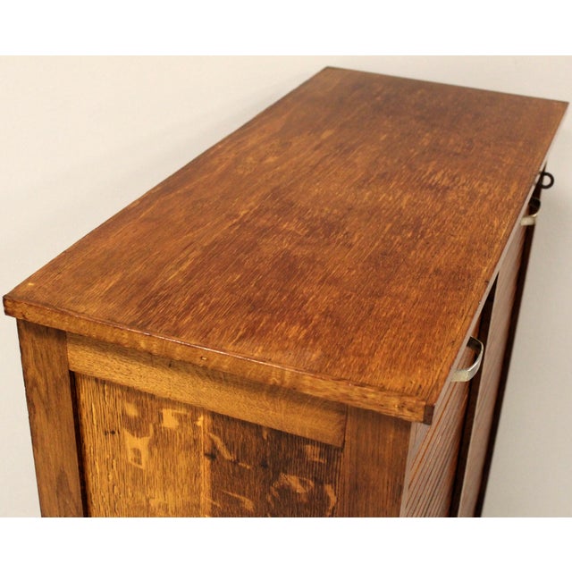 Brown Vintage Filing Cabinet in Oak, 1930s For Sale - Image 8 of 10